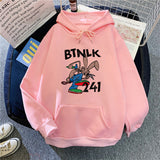 Slogan Graphic Hoodie plus Size Loose Velvet Padded Hooded Sweatshirt