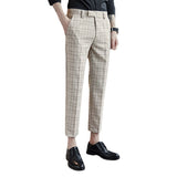 Men Trousers Checked Suit Trousers