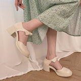 Nude Block Heel Sandals Bow High Heels