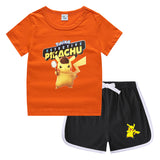 Children Pokemon Pikachu Tshirts & Shorts Casual Sports Undershirt Suit Neutral