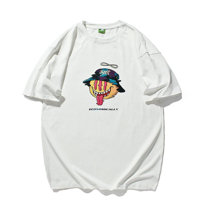 Men T Shirt Summer Casual Tops Men's Clothes Summer Wear Vintage Men's round Neck Short Sleeve Casual Loose Cartoon Printed T-shirt