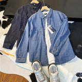 Denim Shirts Men's Long Sleeve Baggy Coat