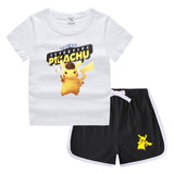 Children Pokemon Pikachu Tshirts & Shorts Casual Sports Undershirt Suit Neutral