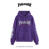 Thrasher Hoodie Fall/Winter Men's Women's Hoodie Brushed Hoody