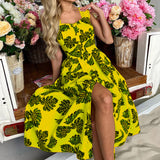 Women Bohemian Dress Summer Women's Spaghetti-Strap Floral Print Dress