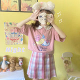 Gothic Lolita Harajuku Style Clothing Sleep Bear Print Cute Preppy Style T-shirt