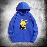 Men and Women Pokemon Pikachu Hoodie Loose Shoulder Long Sleeve