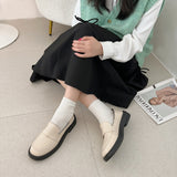 Nude Chunky Heel Mary Jane Shoes