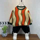 Toddler Boys Sweater Boys' Striped Sweater Spring and Autumn