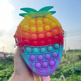 Pop Fidget Toys It Purse Fruit Bag Strawberry Pineapple Finger Decompression Toy