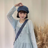 Gothic Lolita Harajuku Style Clothing Printed Suspender Skirt Solid-Colored Sun Protection Long Sleeve T-shirt Suit