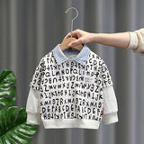 Toddler Boys Sweater Boy's Hoody Spring and Autumn Clothes Baby Fake Two Pieces