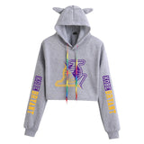 In Memory of Kobe Hoodie Kobe Memorial Clothing Casual Navel Cat Ears Hooded Sweater for Women