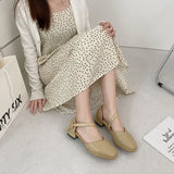 Nude Block Heel Sandals