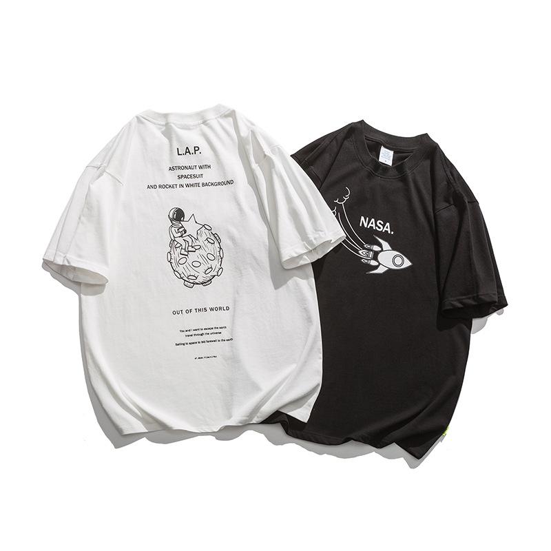 Men T Shirt Summer Casual Tops Men's Short-Sleeved T-shirt Men's Casual Trendy Loose Printed T-shirt