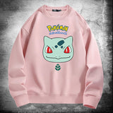 Men and Women Pokemon Pikachu Hoodie Bulbasaur Crew Neck Pullover Sweatshirt