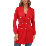 Women Coat Spring Fashion Long Sleeve Double Breasted Blazer