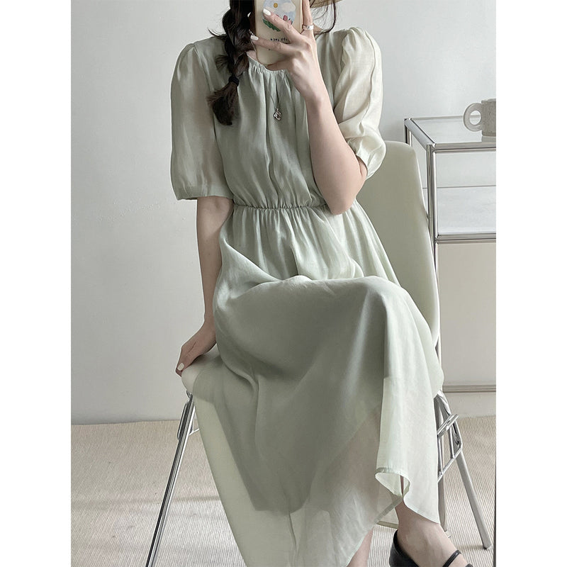 Kim Kardashian Marilyn Monroe Dress Summer French round Neck Dress