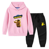 Children Pokemon Pikachu Hoodie & Pant Set Hooded Sweater Trousers Two-Piece Baby Cotton Sweater Set