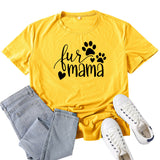 Boy Mama T Shirts Fur Mama Letter Print T-shirt