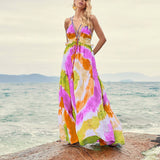 Women Bohemian Dress Spring/Summer Printing Slip Dress