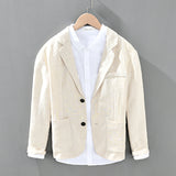 Mens Linen Suites Men's Business Formal Baggy Coat