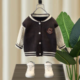 Toddler Boys Jackets Boys' Knitting Cardigan Coat Spring and Autumn Baseball Uniform Baby