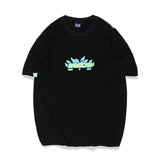 Men T Shirt Summer Casual Tops Men's Clothes Summer Wear Vintage Men's round Neck Short Sleeve Casual Loose Lightning Letter T-shirt