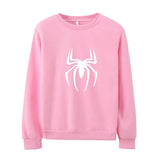 Men Spider Hoodie Crew Neck Sweater Fleece Spider-Man Print