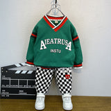 Toddler Boys Sweater Children 'S Sweater Western Style V-neck Spring And Autumn