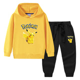 Children Pokemon Pikachu Hoodie & Pant Set Sweater Trousers Two-Piece Baby Cotton Suit