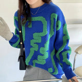 Dinosaur Sweaters Cartoon Dinosaur Pullover Thick Sweater Loose Student Knitwear