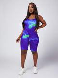 Women Plus Size Jumpsuits Color Printed Jumpsuit Suspenders