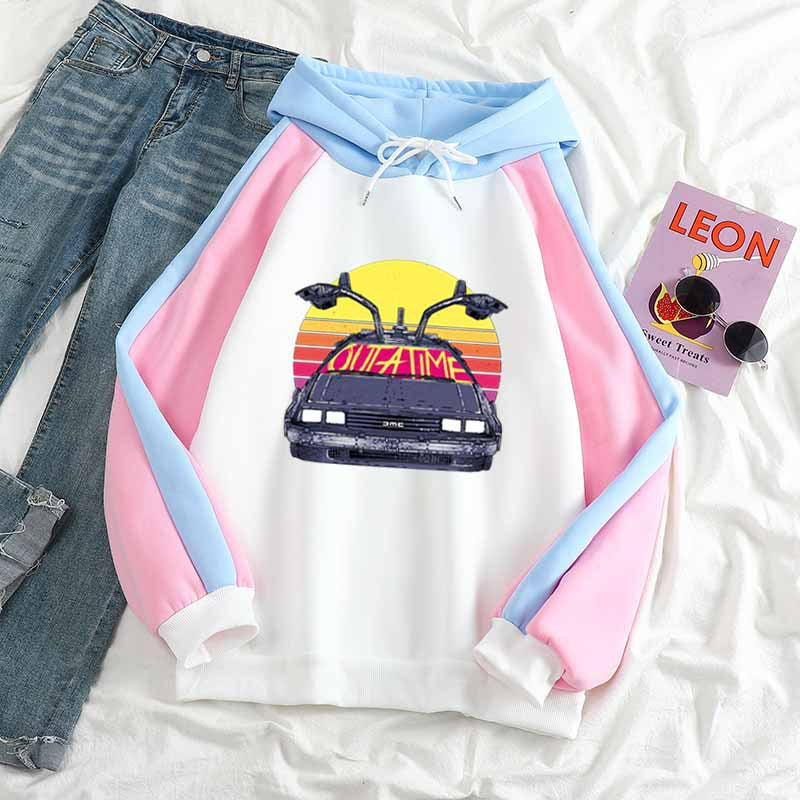 Back to the Future Costume Winter Color Block Hoodie for Women