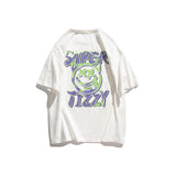 Men's T-shirt Summer Smiley Face Letter Print Casual Loose Short Sleeves T-shirt