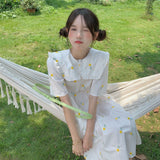 Gothic Lolita Harajuku Style Clothing Embroidered Midi Short Sleeve Dress