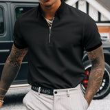 Polo Shirts Zipper Men's Polo Shirt T-shirt