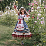 Gothic Lolita Harajuku Style Clothing Pastoral Style Lolita Dress JSK Open Front Waist Long Daily Light Lolita Dress