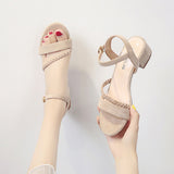 Nude Chunky Heel Sandals