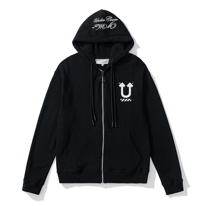 Off White Zipper Hoodie Terry Cardigan Hoodie Coat