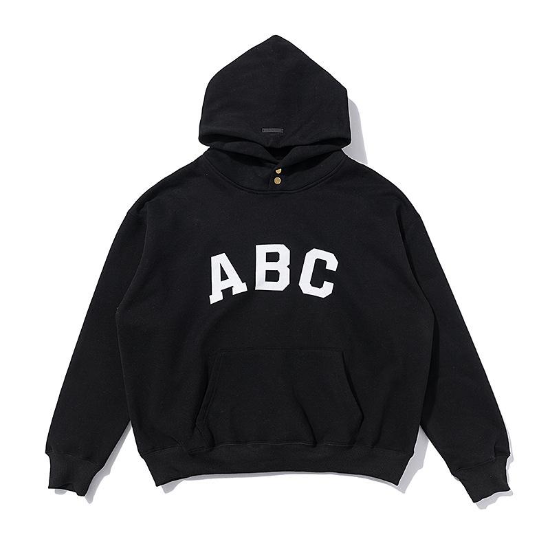 Fog Topsabc Letter Print Brushed Hoody Men's and Women's Youth Couple Hoodie Fear Of God