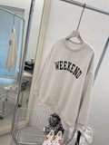 Diana Harvard Sweatshirt round Neck Pullover Alphabet plus Velvet Sweater Sheep