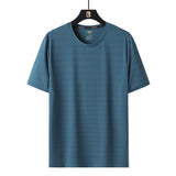 Men Short Sleeve T-Shirt Loose plus Size Ice Silk T-shirt