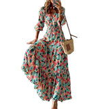 Women Bohemian Dress Spring Summer Women's Wear Printed Loose Dress