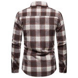 Mens Flannel Jacket Fall Winter Men Fashion Thick Warm Woolen Flannel Casual Shirt