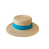 Straw Hat Flat Straw Hat Female Summer Sun-Proof Flat Brim Straw Beach Hat