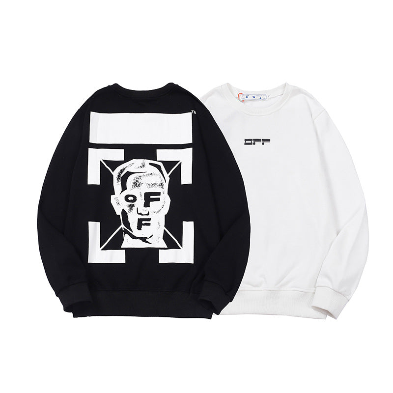 Off White Sweatshirts Long Sleeve round Neck Sweater Autumn and Winter Letter Crew Neck Pullover Terry Sweater for Men and Women