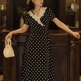 Women cottagecore Dress Summer Vintage Skirt V-neck Dress