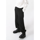 Men Suit Pants Trendy Solid Color Straight Split Design
