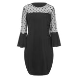 Nina Parker Dresses Sexy Mesh Flared Sleeves Fashion Slim-Fit Sheath Dress